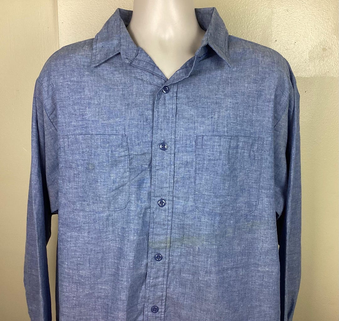 【70’s VINTAGE】L/S Chambray Work Shirt Vintage 70s LEVI'S Chambray Work Shirt button up size M | eBay