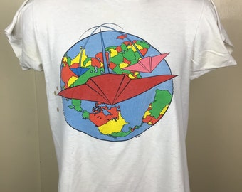 Vtg 1987 Paul Young Concert T-shirt White M/L 80s New Wave Pop