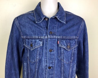 Vtg jaren '80 jaren '90 Levi's Denim Trucker Jacket Blue Jean Maat 40 S/M Medium Wash Made In Canada 70506