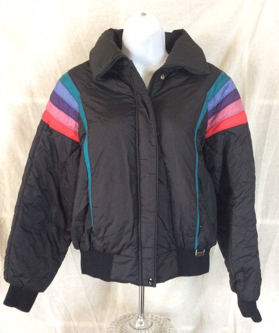 Vtg 80s White Stag Women’s Ski Jacket Black M Coat