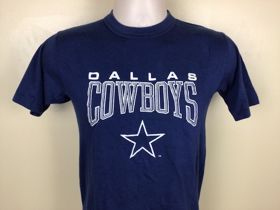 Vtg 80s Dallas Cowboys T-shirt Blue Youth XL Adult XS NFL Team Single  Stitch Artex 