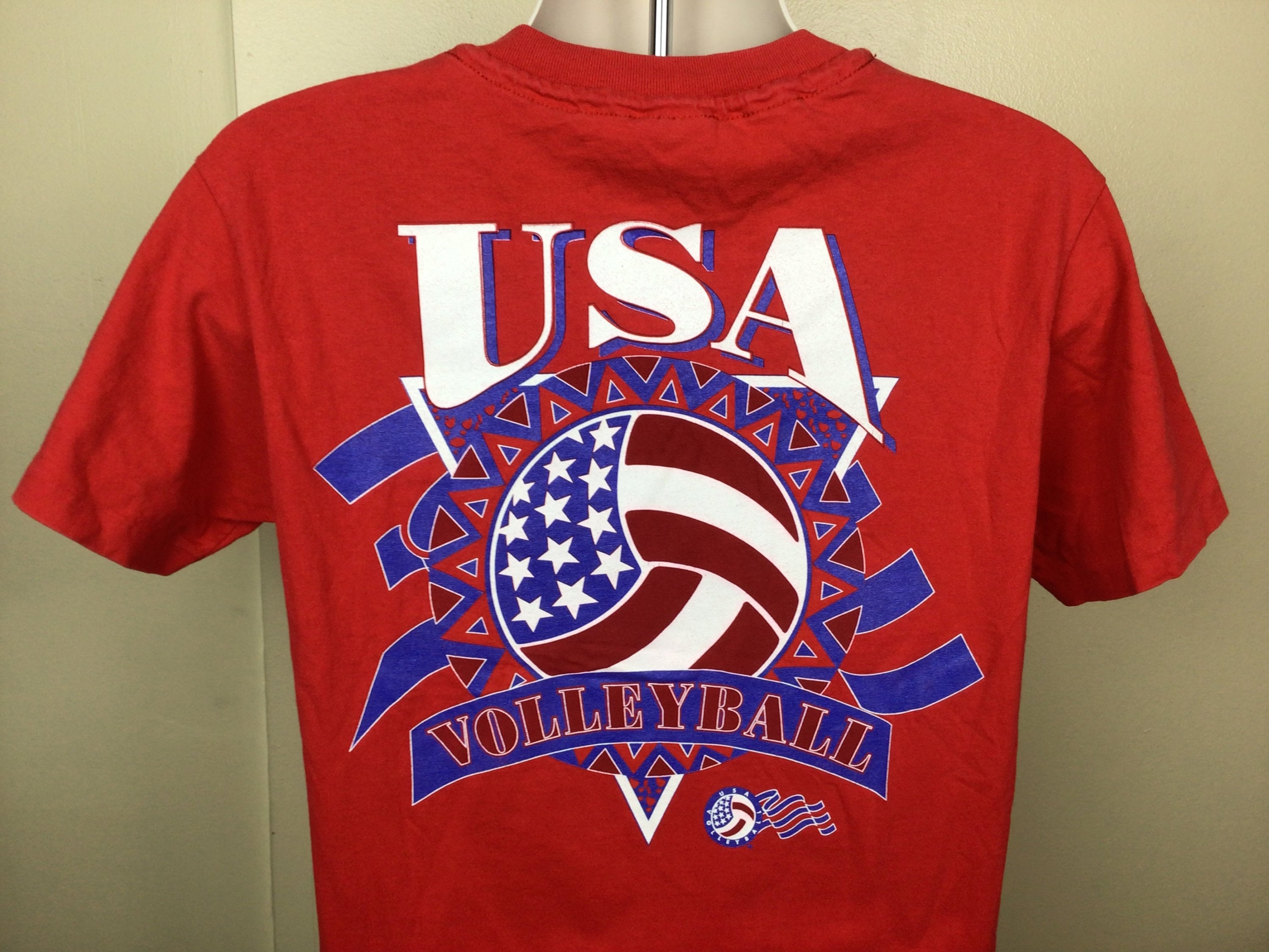 【US規格】Vintage Design T-Shirt MAYA’S TEAM Vtg 90s Champion USA Volleyball T-shirt Red M Single Stitch
