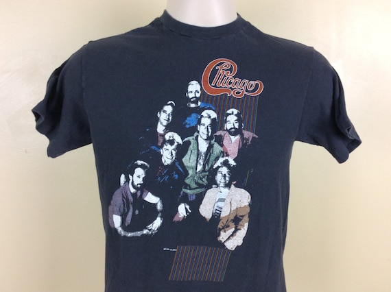 Vtg 1985 Chicago Concert T-Shirt Black XS/S 80s Y… - image 1