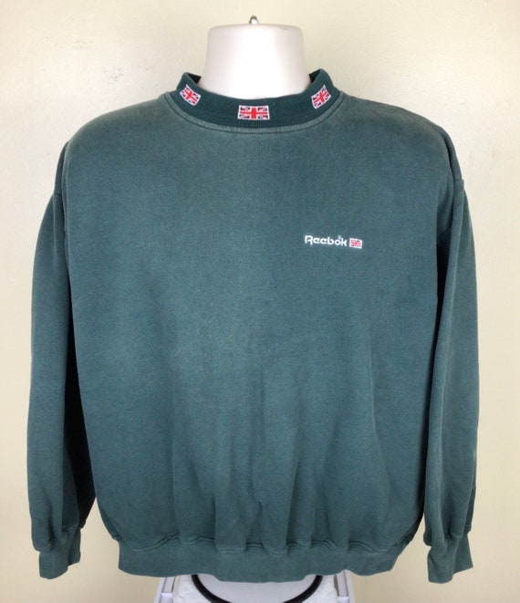 Vtg 90s Reebok Classic Union Jack Logo Crewneck S… - image 2