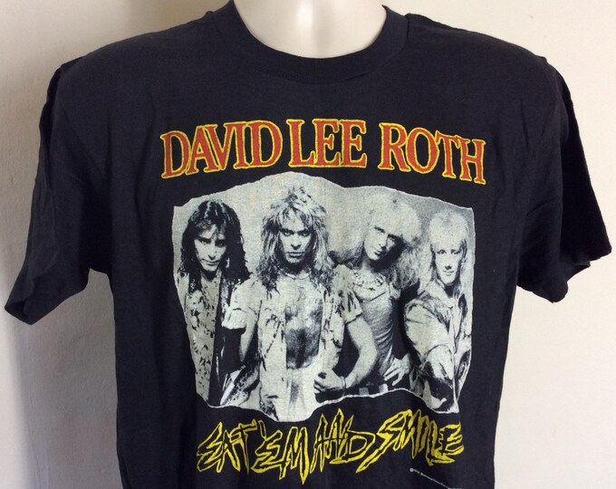 Vtg 1986 David Lee Roth Concert T-shirt Black M/L 80s Eat Em - Etsy