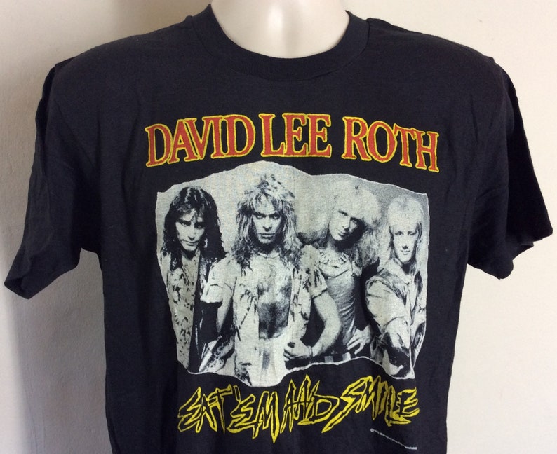 Vtg 1986 David Lee Roth Concert T-Shirt Black M/L 80s Eat Em | Etsy