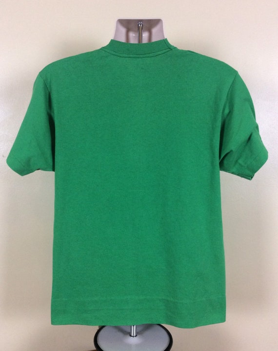 Vtg 80s Screen Stars Tuxedo T-Shirt Green M/L St … - image 3