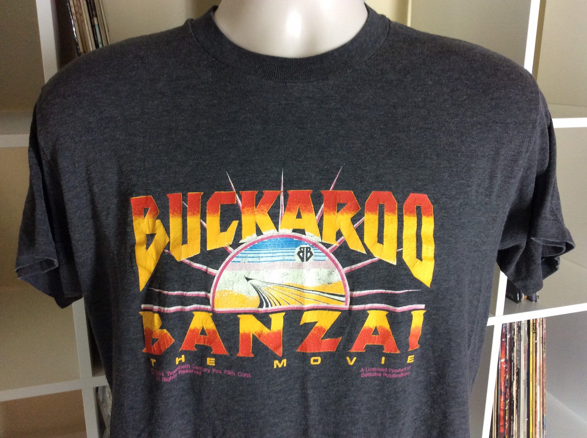 「大人気 新入荷 新品」に該当するファッション通販 Vtg 1984 Cult Fi Sci 80s M/L Gray T-shirt Banzai Buckaroo トップス