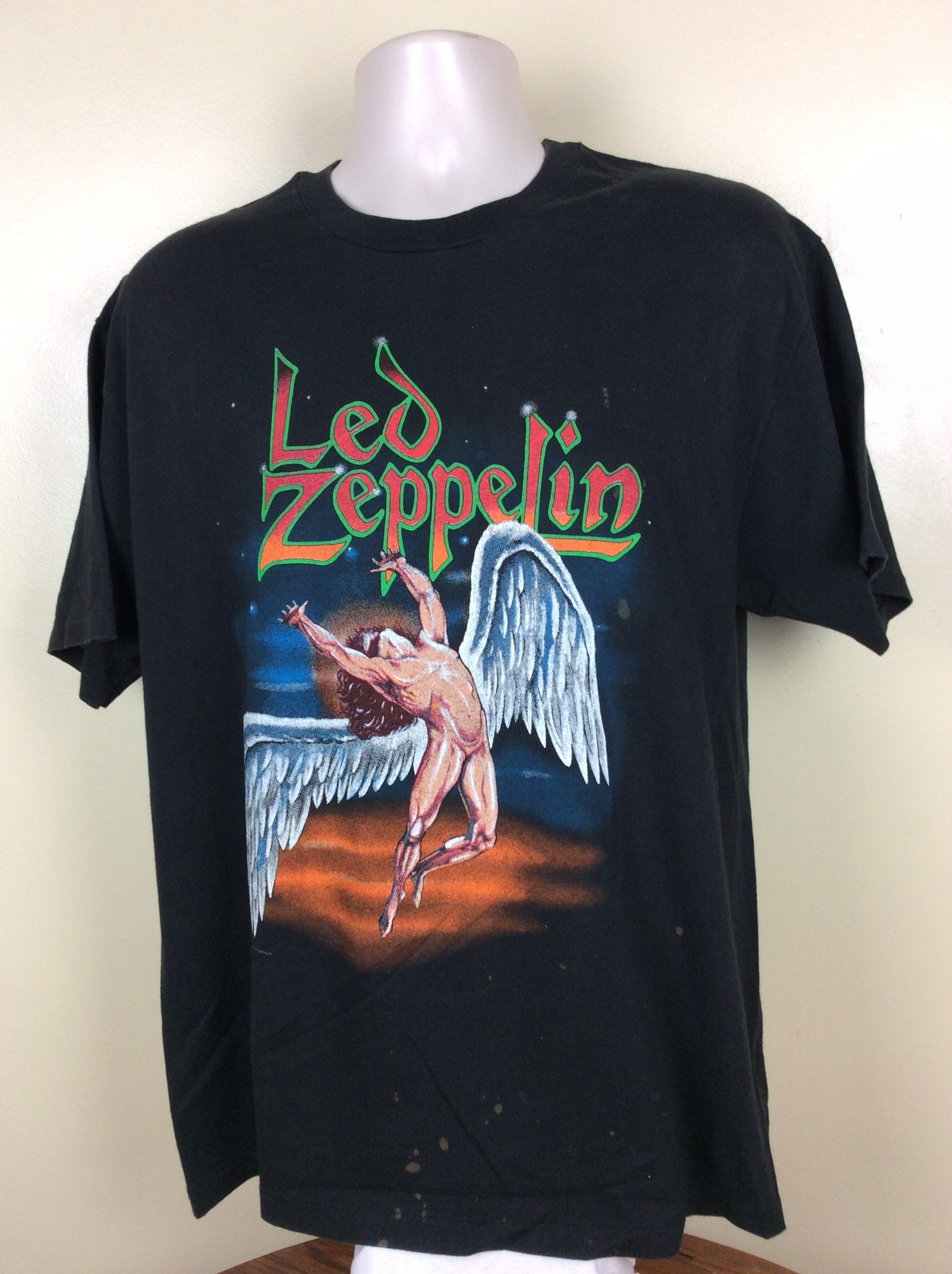 Vtg 1990 Led Zeppelin T-shirt Black L/XL 90s Swan Song Vtg 1990 Led Zeppelin T-shirt Black L/XL 90s Swan Song