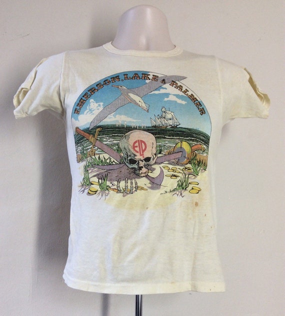 Vtg 1977 Emerson Lake and Palmer Concert T-shirt XS/S 70s Classic 