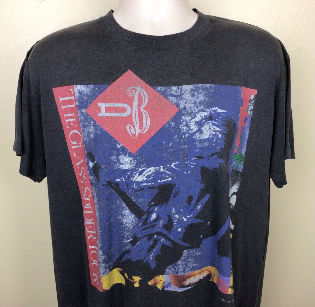 Vtg 1987 David Bowie Glass Spider Tour Concert T-shirt Black XL