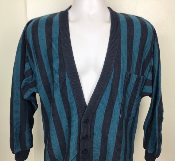 Vtg 80s 90s Levi’s Perry Ellis Striped Cardigan S… - image 1