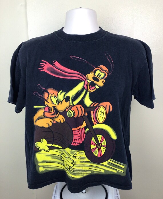 Vtg 90s Disney Goofy Pluto Mickey Mouse T-Shirt B… - image 3