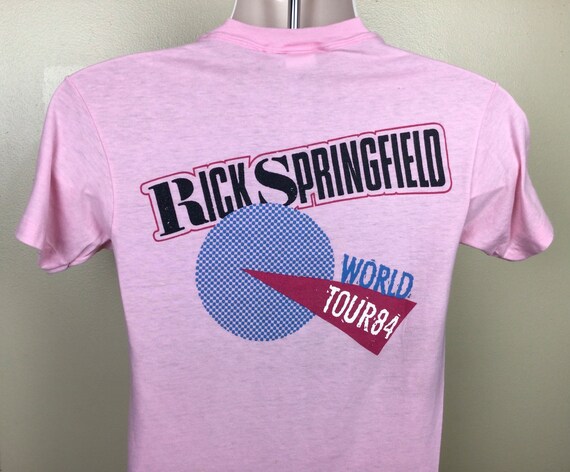 Vtg 1984 Rick Springfield Concert T-Shirt Pink S/… - image 2