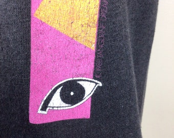 Tangerine Dream 80s Optical Race Tシャツ L M * thin vtg 80s 1988 Tangerine Dream tour t shirt * optical