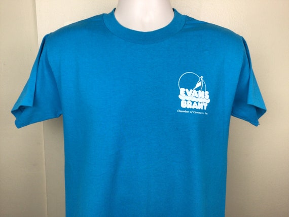 Vtg 1992 Evans Brant Summerfest T-Shirt Blue M 90… - image 2