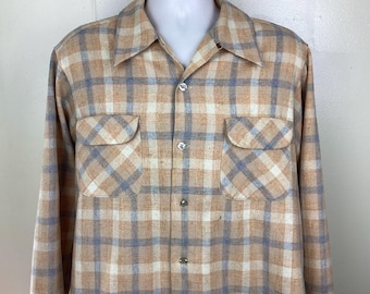Vintage Pendleton Board Shirt Wool Red/green Plaid Long