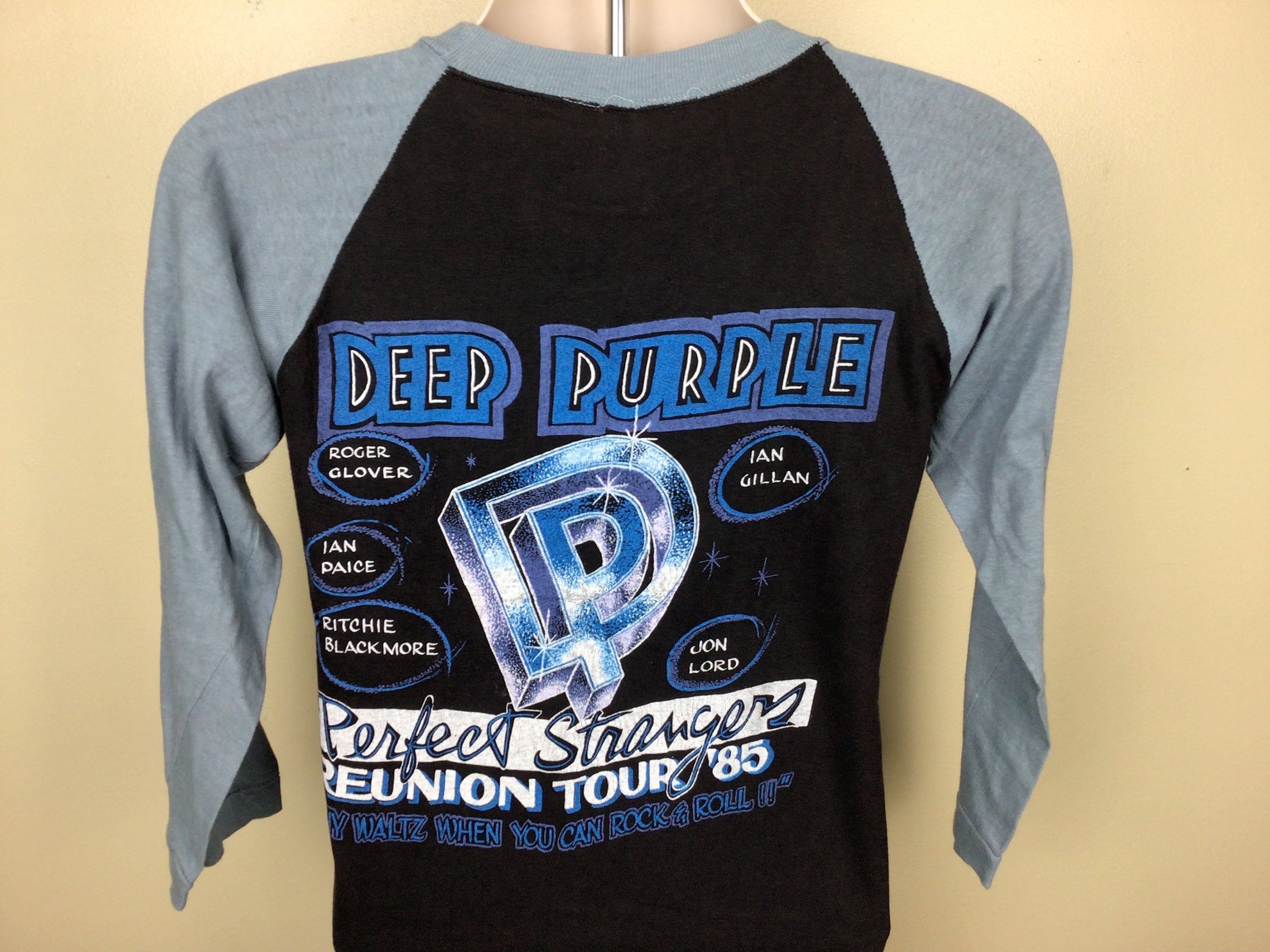Vtg 1985 Deep Purple Perfect Strangers Raglan Jersey Style Concert
