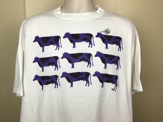 Vtg 80s 90s Nine Cows Pop Art T-shirt Boxy Fit 2XL Spoo Single