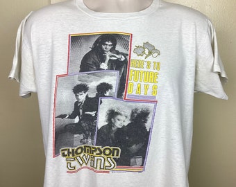 希少 80s TEARS FOR FEARS US TOUR'85 Tシャツ Vtg 1985 Tears for Fears Concert T-shirt Yellow L/XL 80s