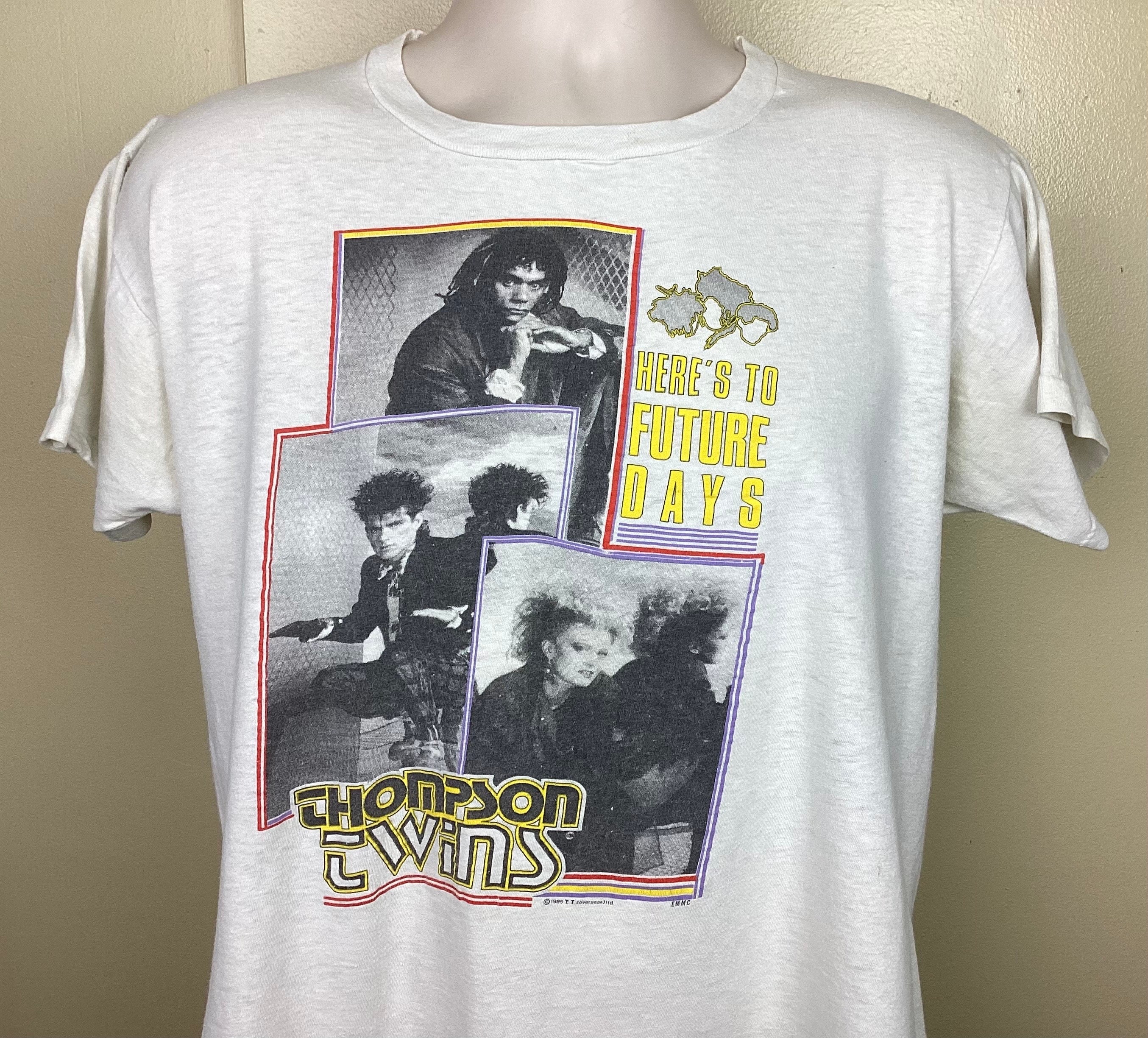 Vtg 1985 Thompson Twins Concert T-shirt White XL 80s Here's Vtg 1985 Thompson Twins Concert T-shirt White XL 80s Here's