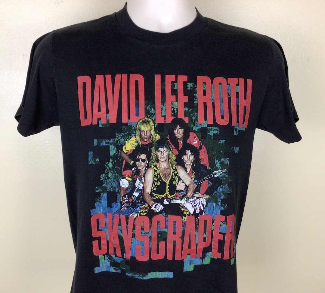 Vtg 1988 David Lee Roth Skyscraper Concert T-shirt Black S/M 80s