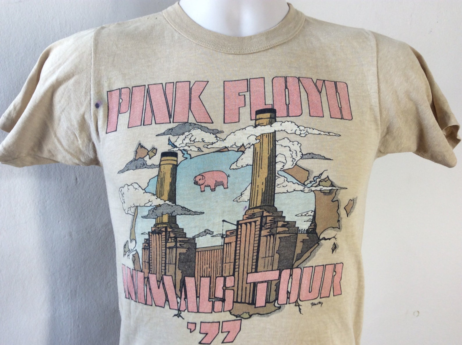 Pink Floyd T-Shirt Manches Longues Animals B&W – Officiel, Noir, Imprimé Dos Et Manches, Coton Doux Rock