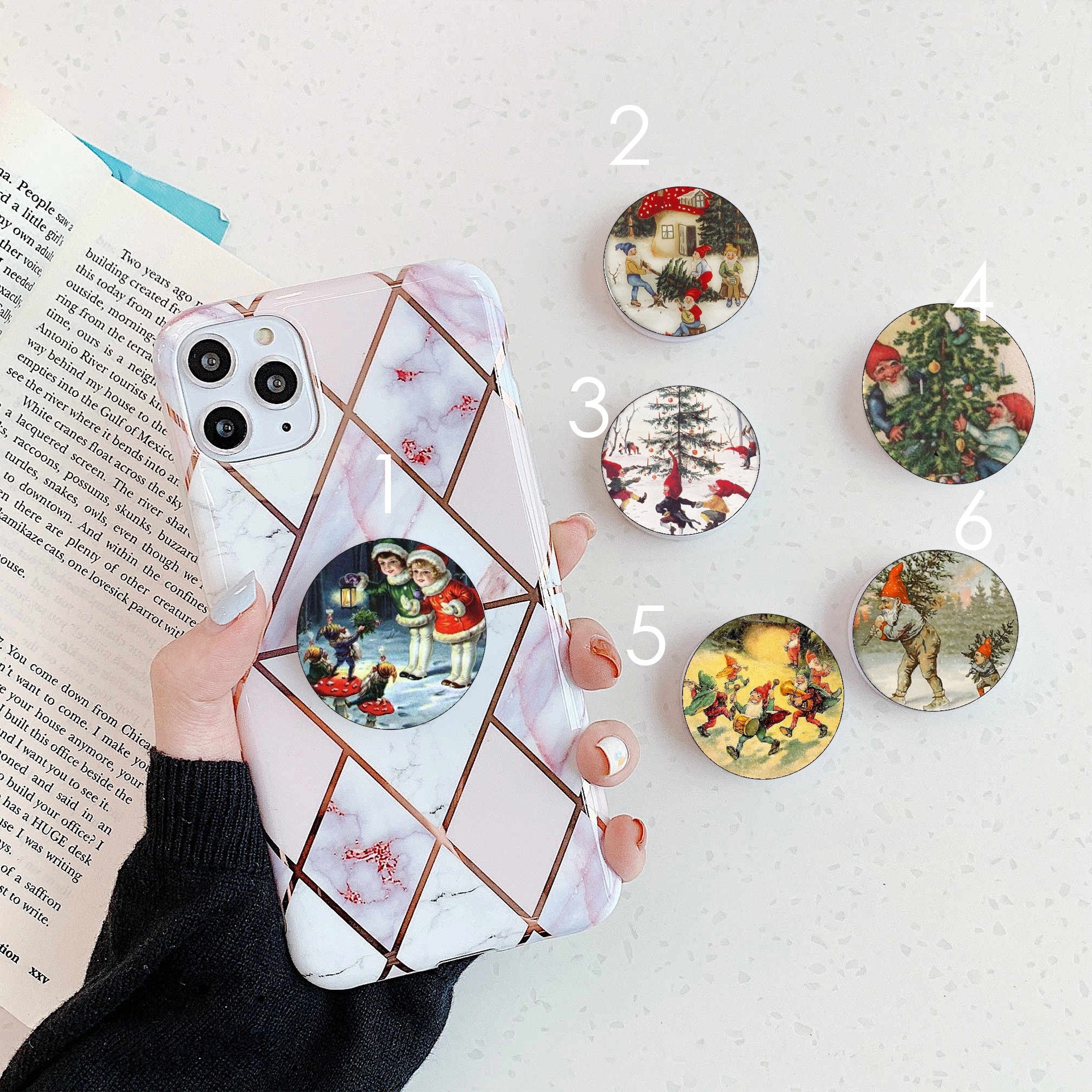 Christmas Gnome Phone Grip Gnome Phone Holder Christmas Gnome