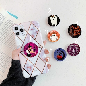 Halloween Phone Grip | Retro Kitsch Halloween Phone Accessories | Ghost Spooky Phone Grip
