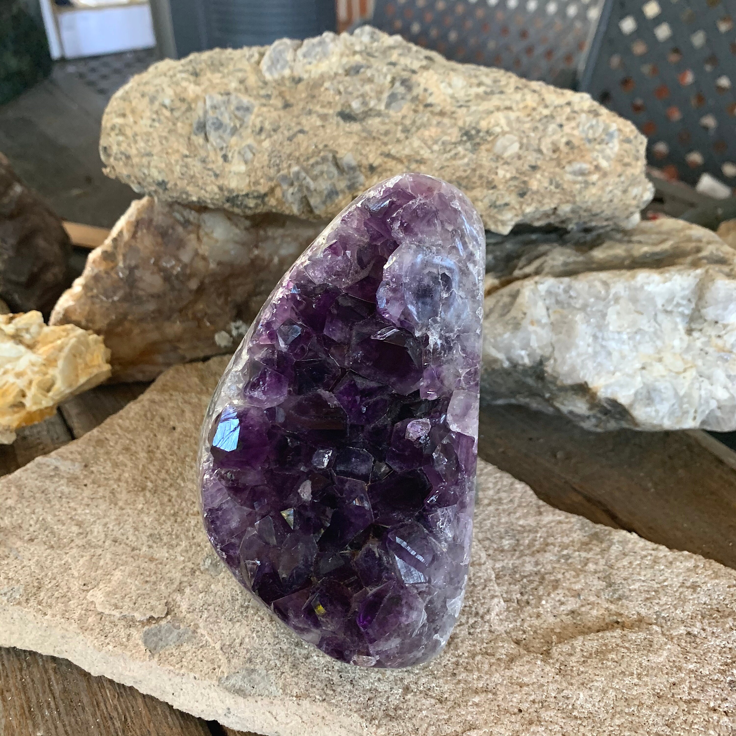 Half Polished Amethyst 990g 2lb 3oz Geode Specimen Brazil | Etsy