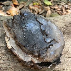 Smokey Elesital Quartz 624g Specimen with Feldspar from Minas Gerais Brazil Mineral Crystal