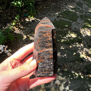 Tourmaline with Hematite Inclusions 265.5g Polished Point Specimen From Brazil