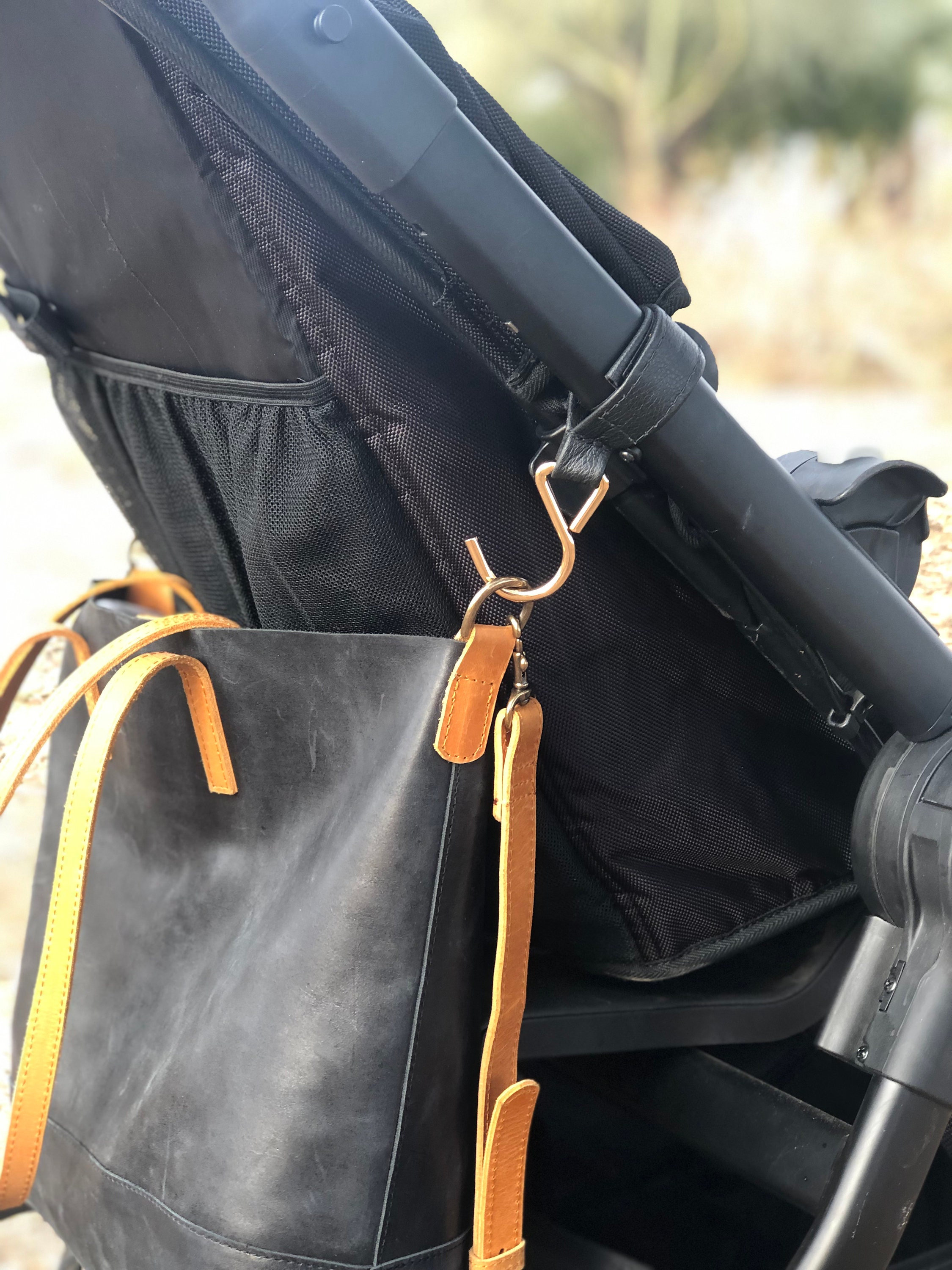Stroller Bag Hooks 5mm Leather Diaper Bag Hooks Etsy