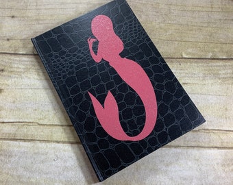 Pink glitter mermaid notebook, mermaid journal, mermaid diary, mermaid gift, unique notebook, glittery journal, glitter notebook