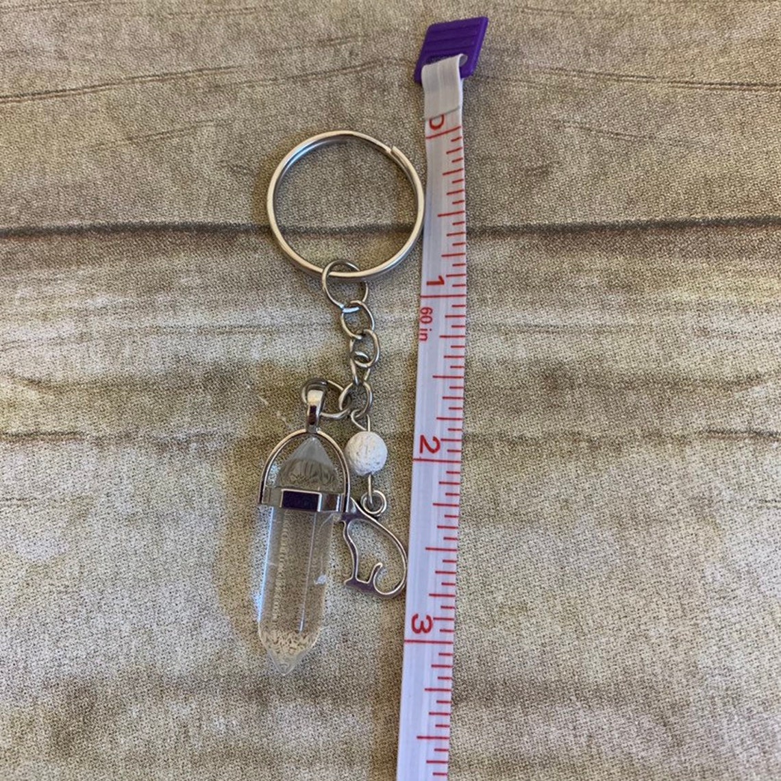 Cat glass keychain crystal keychain essential oil keychain Etsy