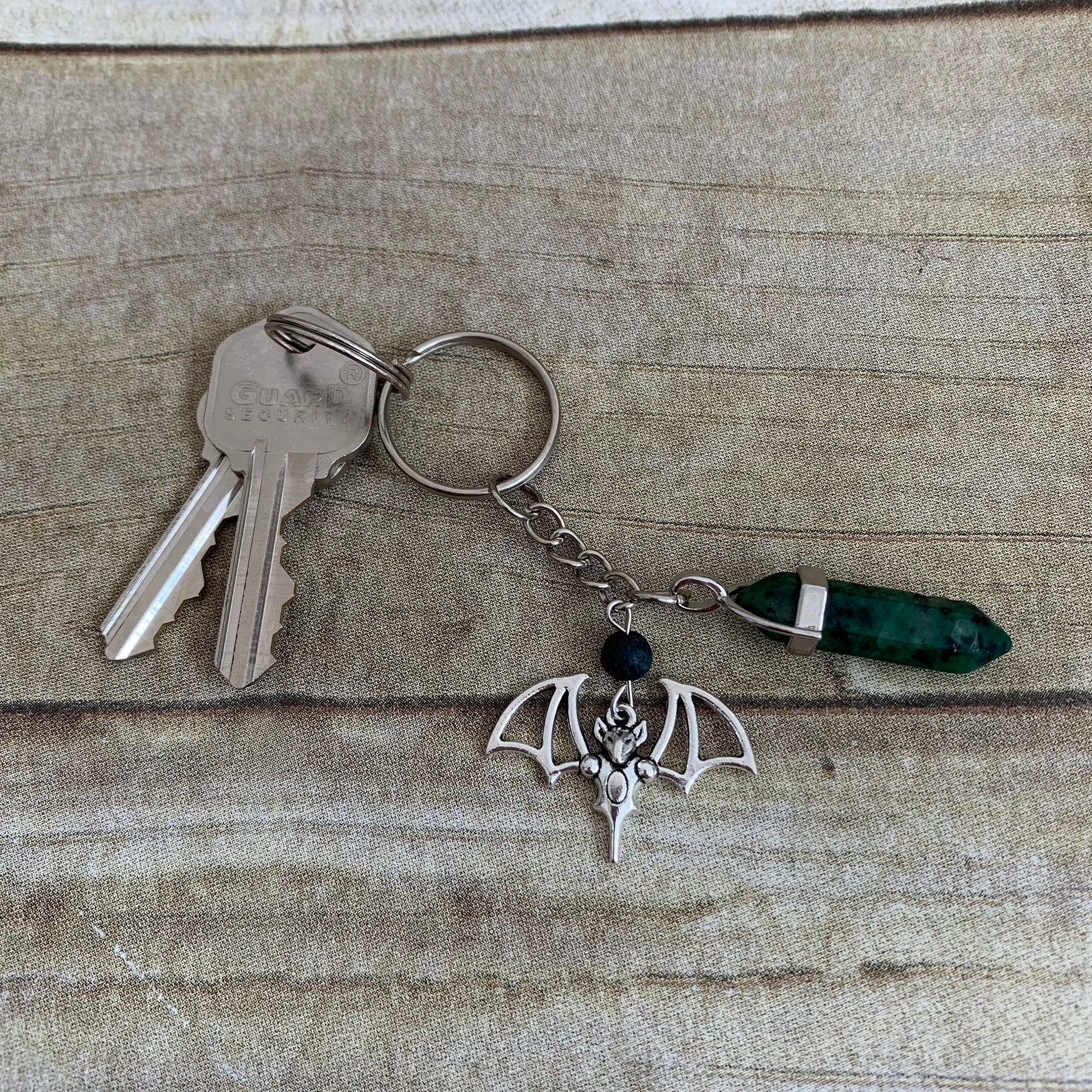 Green bat crystal keychain bat accessories gothic keychain Etsy
