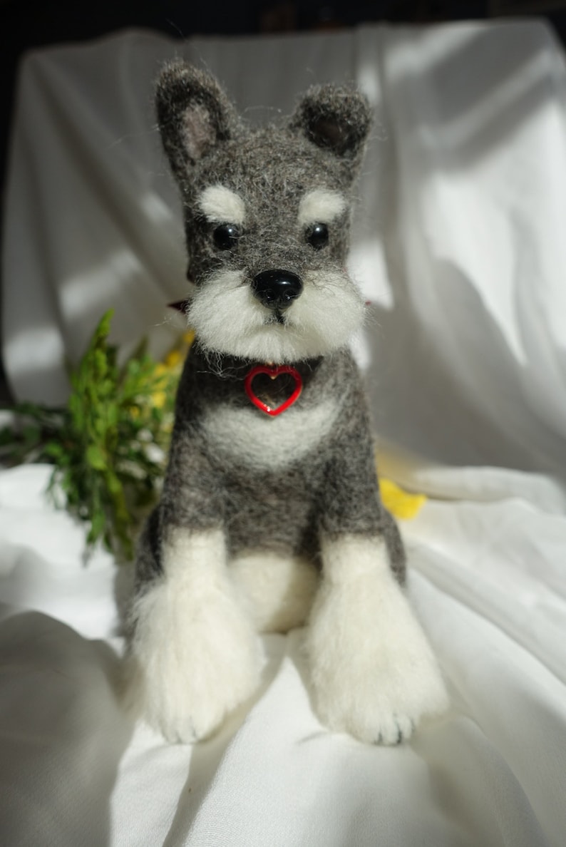 Needle Felting Tutorial Schnauzer, Needle Felted Dog PDF Pattern