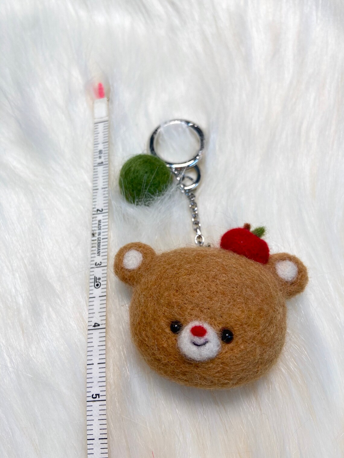Needle felted bear keychain Needle felted keychain Needle Etsy