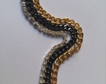 Chaînes metal ou strass pour bijouterie/bracelet /boucles d'oreilles /metal or strass chain/ earrings/jewelry