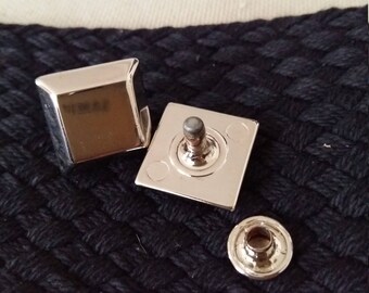 silver square rivet
