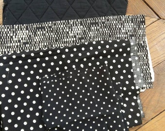 Black and white fabric scraps