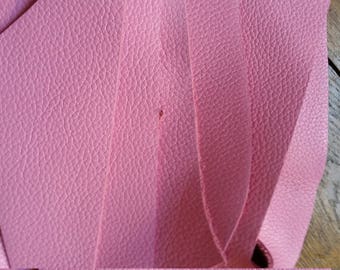 Pink graine leather scraps