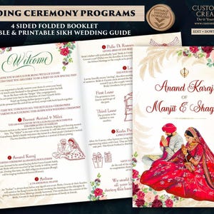 Przewodnik po programie ślubów sikhijskich z motywem kwiatowym: ceremonia Anand Karaj (pobranie cyfrowe)