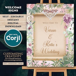 Hindu Wedding Welcome signs Indian Wedding decor, Indian Welcome signs & Hindu Wedding signs, Indian Wedding signs as Indian Wedding sign