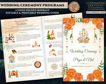 Indian Wedding Program: Hindu Ceremony Guide (Digital Download)