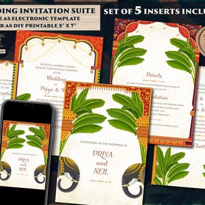 South Indian Wedding Invitation Template: Tamil & Telugu (Digital Download)