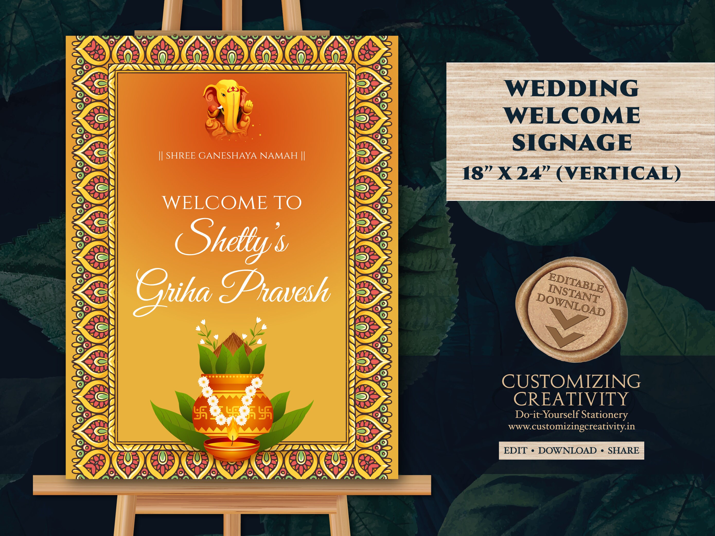 Indian Gruhapravesam Signs & Indian Housewarming Poster Griha Etsy Canada