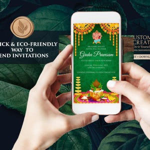 Indian Housewarming Invitation: Griha Pravesh Pooja (Digital Download) image 6