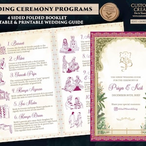 Indian Wedding program Hindu Ceremony Program, Gujarati Wedding program & Hindu Wedding program, Indian Wedding guide as Hindu wedding guide