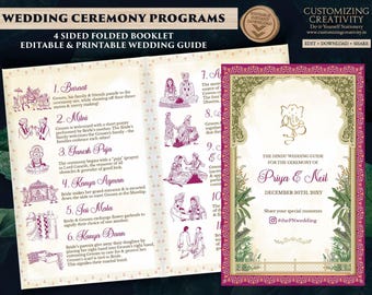 Indian Wedding Program: Hindu Ceremony Guide (Digital Download)